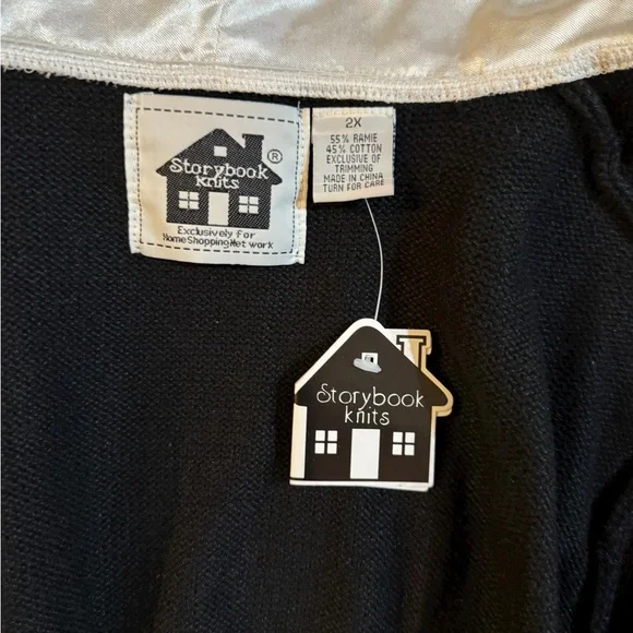 Storybook Knits Black Cardigan-Penguins - Picture 2 of 6